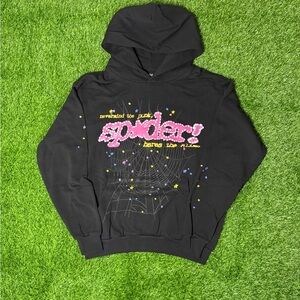 Black and pink spider worldwide hoodie